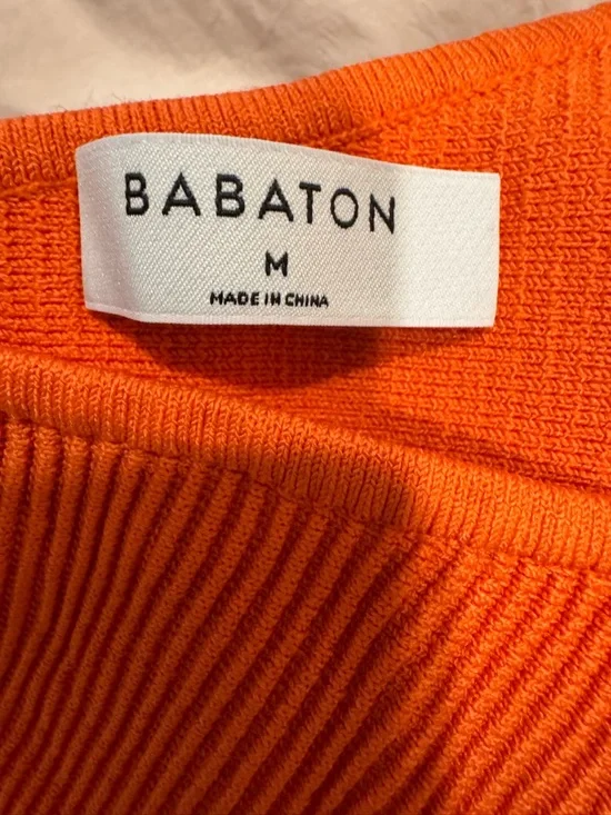 Sculpt Knit One-Shoulder Ribbed Crop Top - Orange - Picture 4 of 5